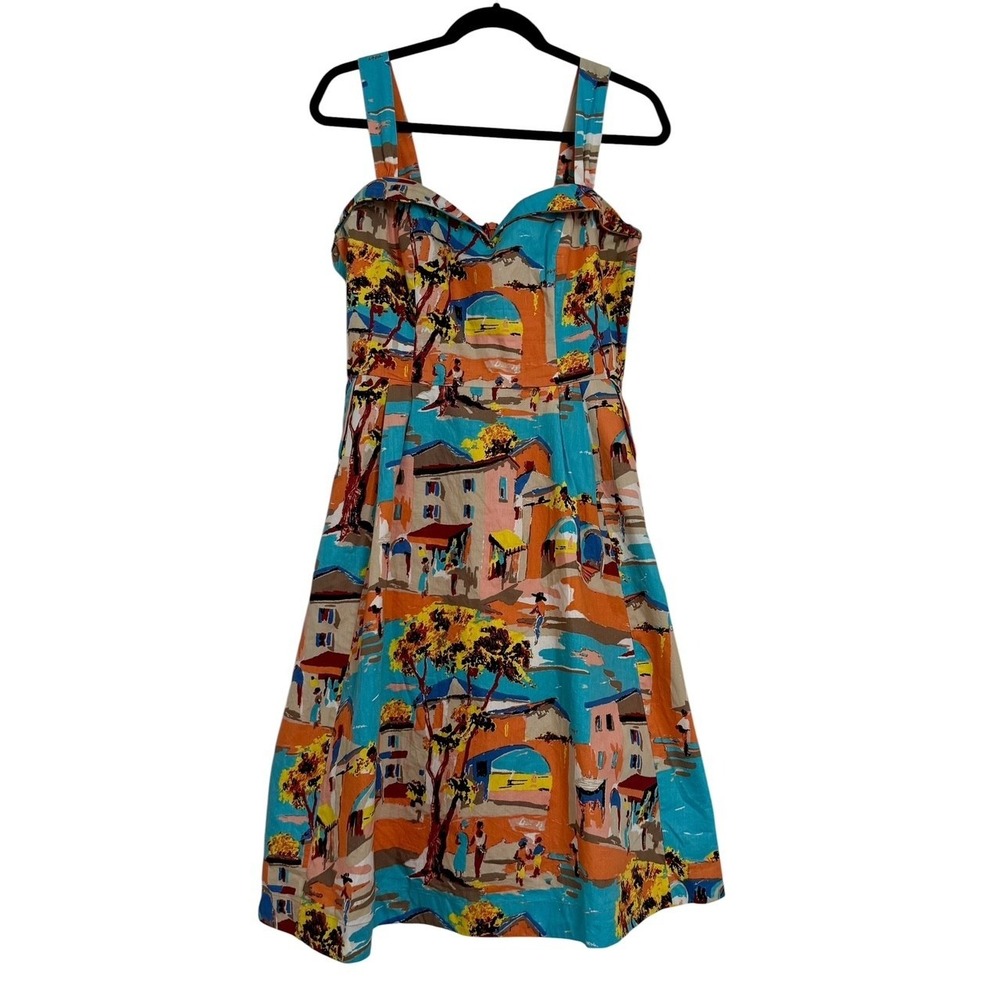 Emily and Fin Pippa Dress Old Town Havana Pin Up Retro Cotton Medium